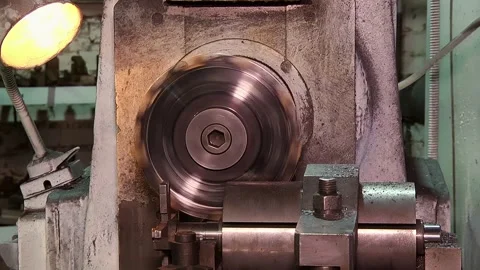 Metalworking machine, at work, at the factory Stock-Footage 146864617