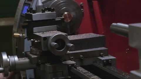 The metalworking process by turning machine. Stock Footage 293502662