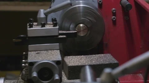 The metalworking process by turning machine. Stock-Footage 293502692