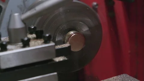 The metalworking process by turning machine. Stock-Footage 293502744
