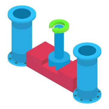 Metalworking tool icon isometric vector. Face milling process sewerage pipe icon Stock Illustration