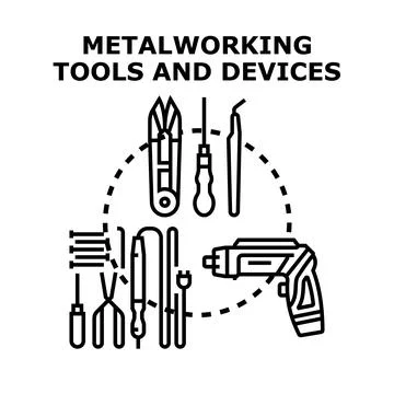 Metalworking tools and devices for crafting and repairs Stock Illustration