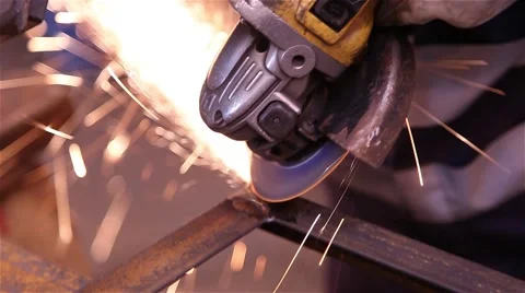 Metalworking using a grinding wheel Stock Footage 56626195