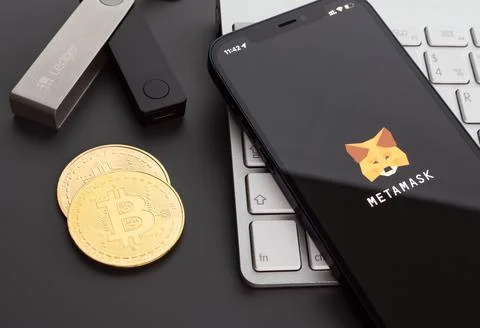MetaMask app on Apple iPhone display. Fotos de archivo