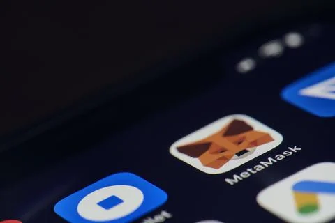 Metamask mobile application Stock Photos