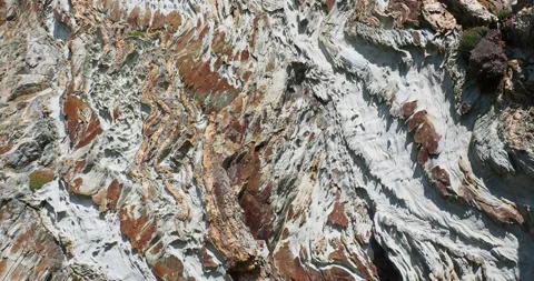 Metamorphic sea cliffs at South Stack, Anglesey, Wales, UK. Stock Footage 240093155