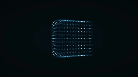 Metamorphose of amorphous cube shape from dots with wavy surface Stock Footage 248056969