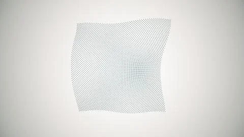 Metamorphose of amorphous plane surface from dots, abstract animation of futu Stock Illustration