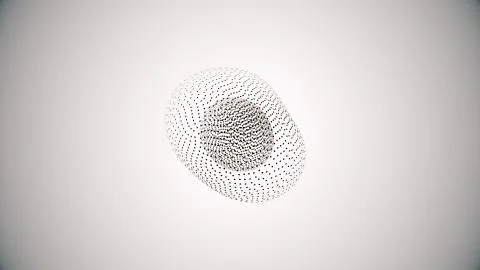 Metamorphose of amorphous shape from dots and lines, abstract animation of fu Stock Illustration