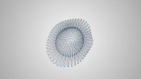 Metamorphose of amorphous shape from dots and lines, abstract animation of fu Stock Illustration