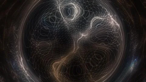 Metamorphose of amorphous shape from dots and lines, abstract animation. model Stock Illustration