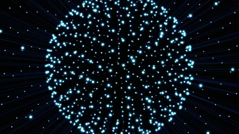 Metamorphose of amorphous sphere, ondulation of fiber optic sphere, abstract ani Stock Footage 139012479