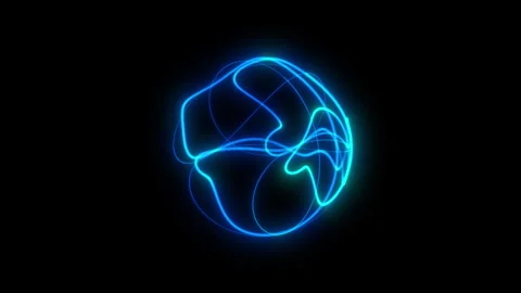 Metamorphose of glowing sphere surface, spherical ondulation Stock Footage 314682611