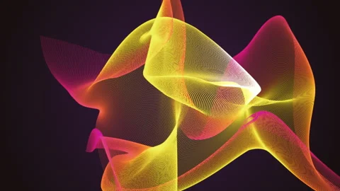 Metamorphoses of the bends of colored transparent fabric Stock Footage 257376200