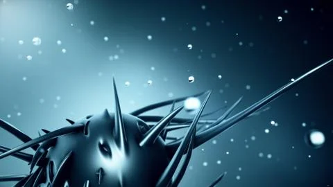 Metamorphosis of the amorphous form from the sphere, abstract animation of th Stock Illustration