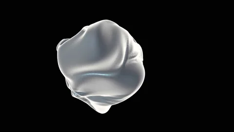 Metamorphosis of plastic form on a black background. Futuristic silver liquid Stock-Footage 95822628