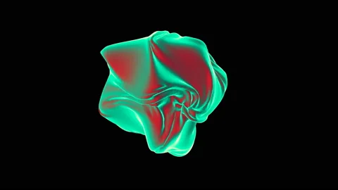 Metamorphosis of plastic form on a black background Stock-Footage 98487633