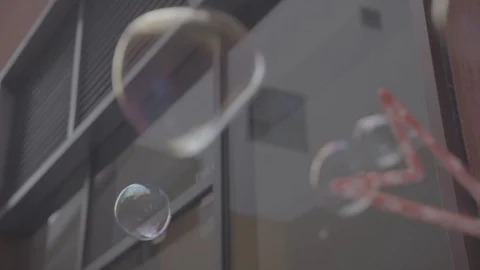 Metamorphosis of soap Bubbles in Slow Motion Stock Footage 120492309