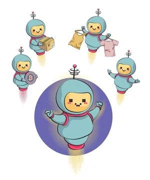 Metaphor chat bot icons set. Information engineering, artificial intelligence Stock Illustration