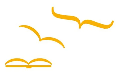 Metaphor of freedom using books and birds Stock Illustration