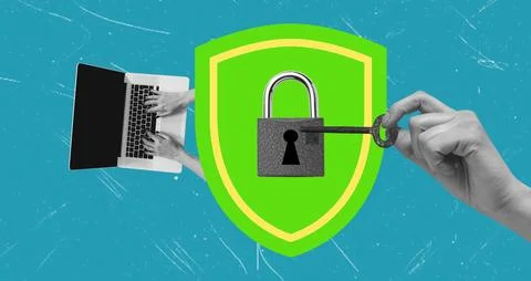 Metaphor of hacking personal data on computers and networks, Stock Photos