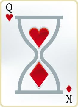 Metaphor of love time with poker elements. Stock Illustration
