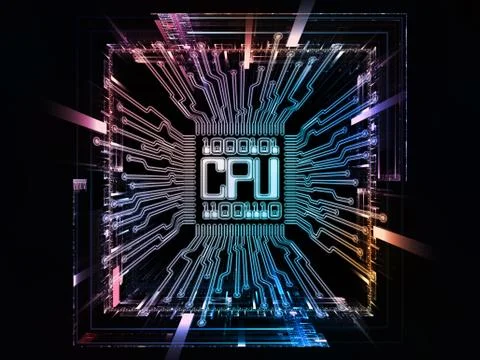 Metaphorical Digital Processor Ilustração Stock