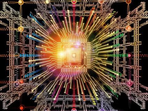 Metaphorical Digital Processor Illustrazione stock