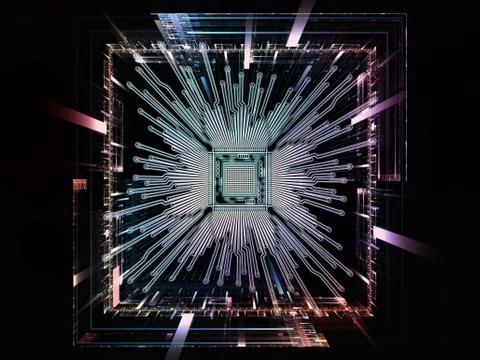 Metaphorical Digital Processor Stockillustratie