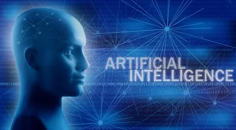 Metaphorical illustration of artificial intelligence and robotics Stock Illustration