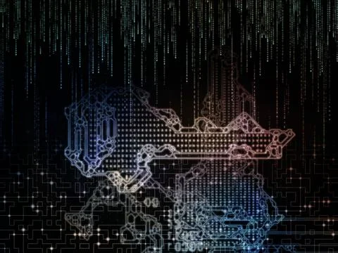 Metaphorical Key Code Illustrazione stock