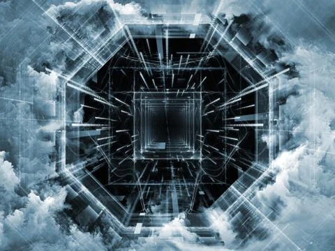 Metaphorical Virtual Space Stock Illustration