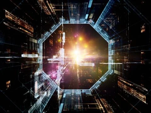 Metaphorical Virtual Space Stock Illustration