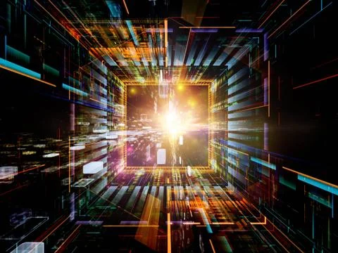 Metaphorical Virtual Space Stock Illustration