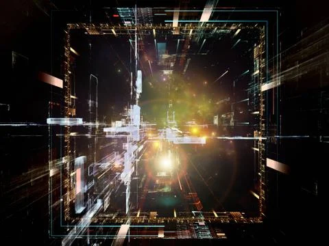 Metaphorical Virtual Space Stock Illustration