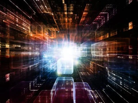 Metaphorical Virtual Space Stock Illustration