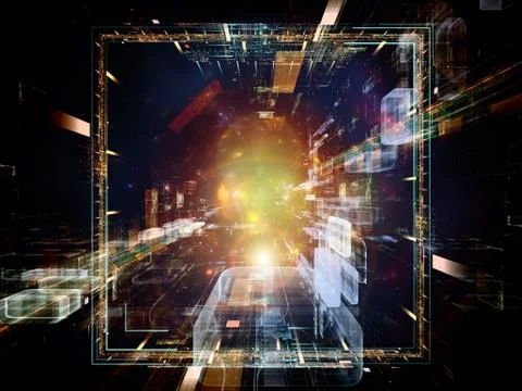 Metaphorical Virtual Space Stock Illustration