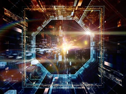 Metaphorical Virtual Space Stock Illustration