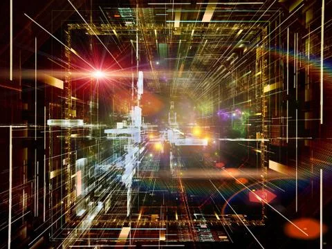 Metaphorical Virtual Space Stock Illustration