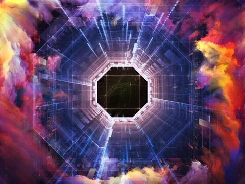 Metaphorical Virtual Space Illustrazione stock