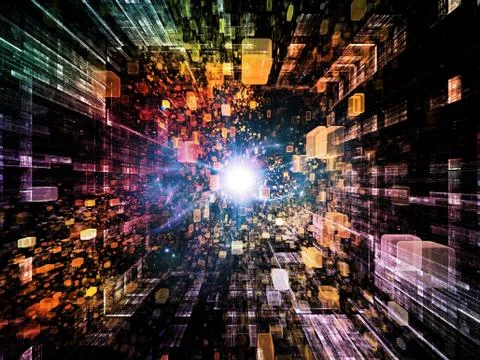 Metaphorical Virtual Space Stock Illustration