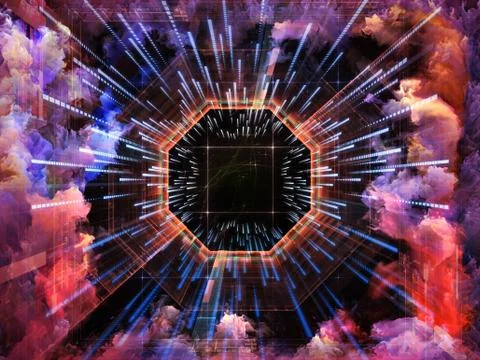 Metaphorical Virtual Space Stock Illustration