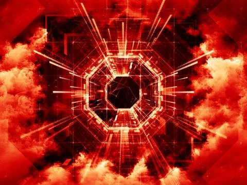 Metaphorical Virtual Space Stock Illustration