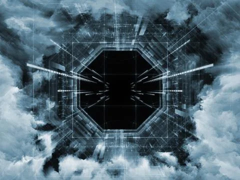 Metaphorical Virtual Space Stock Illustration