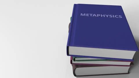 METAPHYSICS title on the book, conceptual 3D rendering Stock Illustration