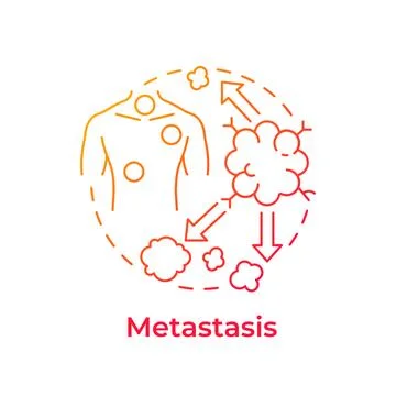 Metastasis red gradient concept icon Stock Illustration