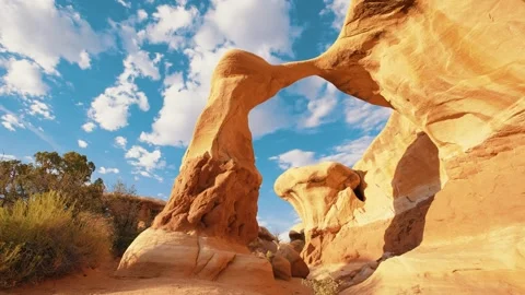 Metate Arch in Devil's Garden in Grand Staircase Escalante National Monument Stock Footage 338182556