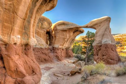 Metate Arch in Devil's Garden Stock Photos