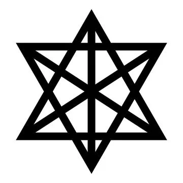 Metatron cube Sacred geometry icon black color vector illustration image flat Stock Illustration