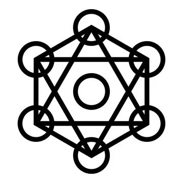 Metatron cube Sacred geometry icon black color vector illustration image fl.. Stock Illustration